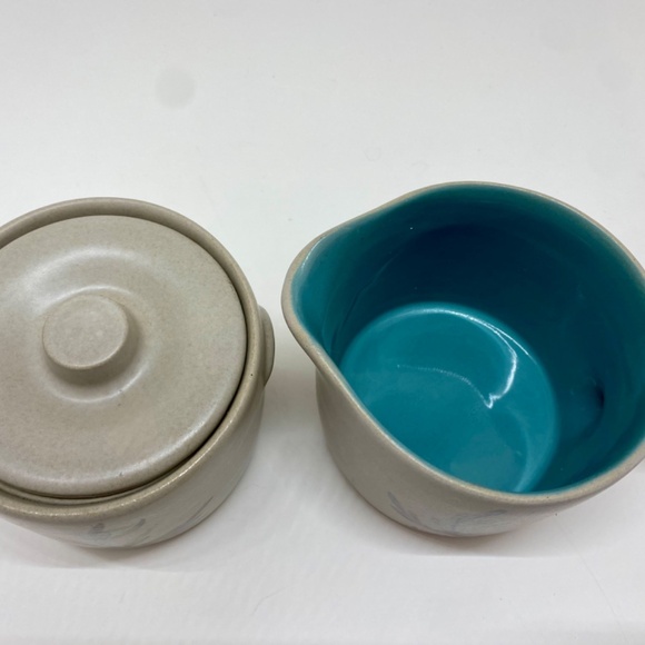 Chatham Pottery Stoneware "Rosemary" Sugar and Creamer Dish - Picture 5 of 10